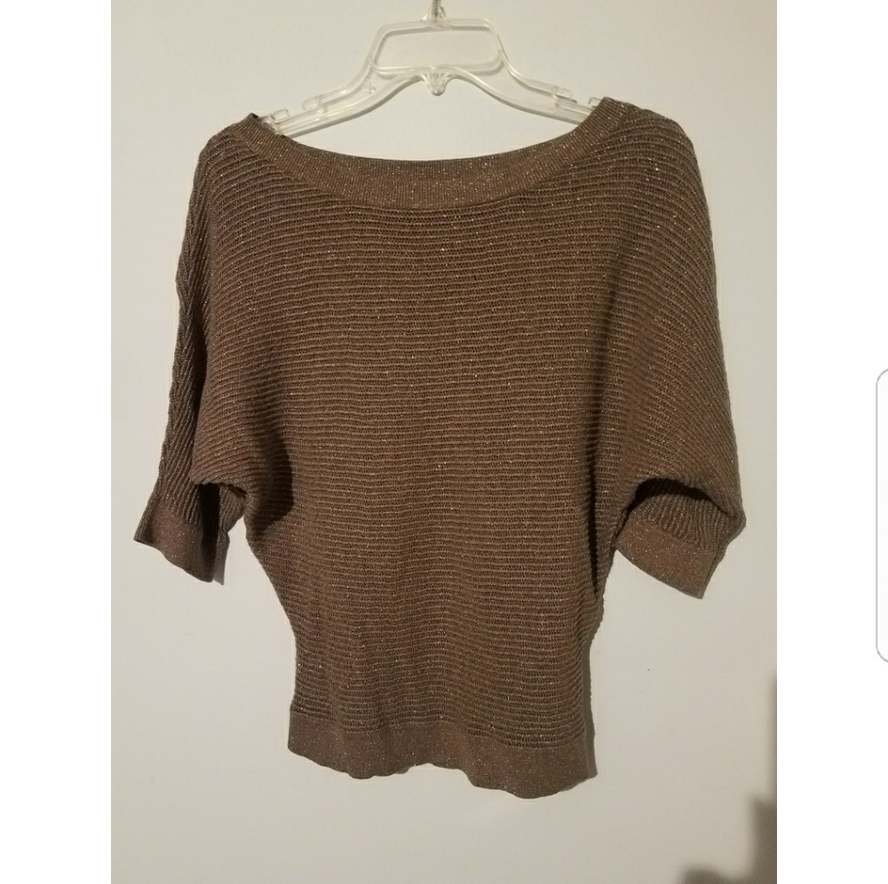 Metallic & Chocolate Knit Sweater